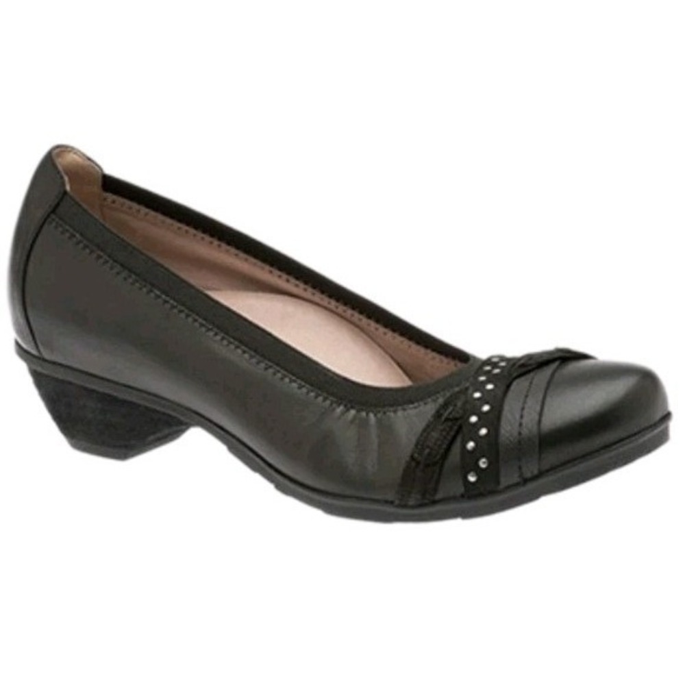ABEO Womens Nellie Ballet Flats Size 9 N Black Leather Low Heel Comfy Shoes